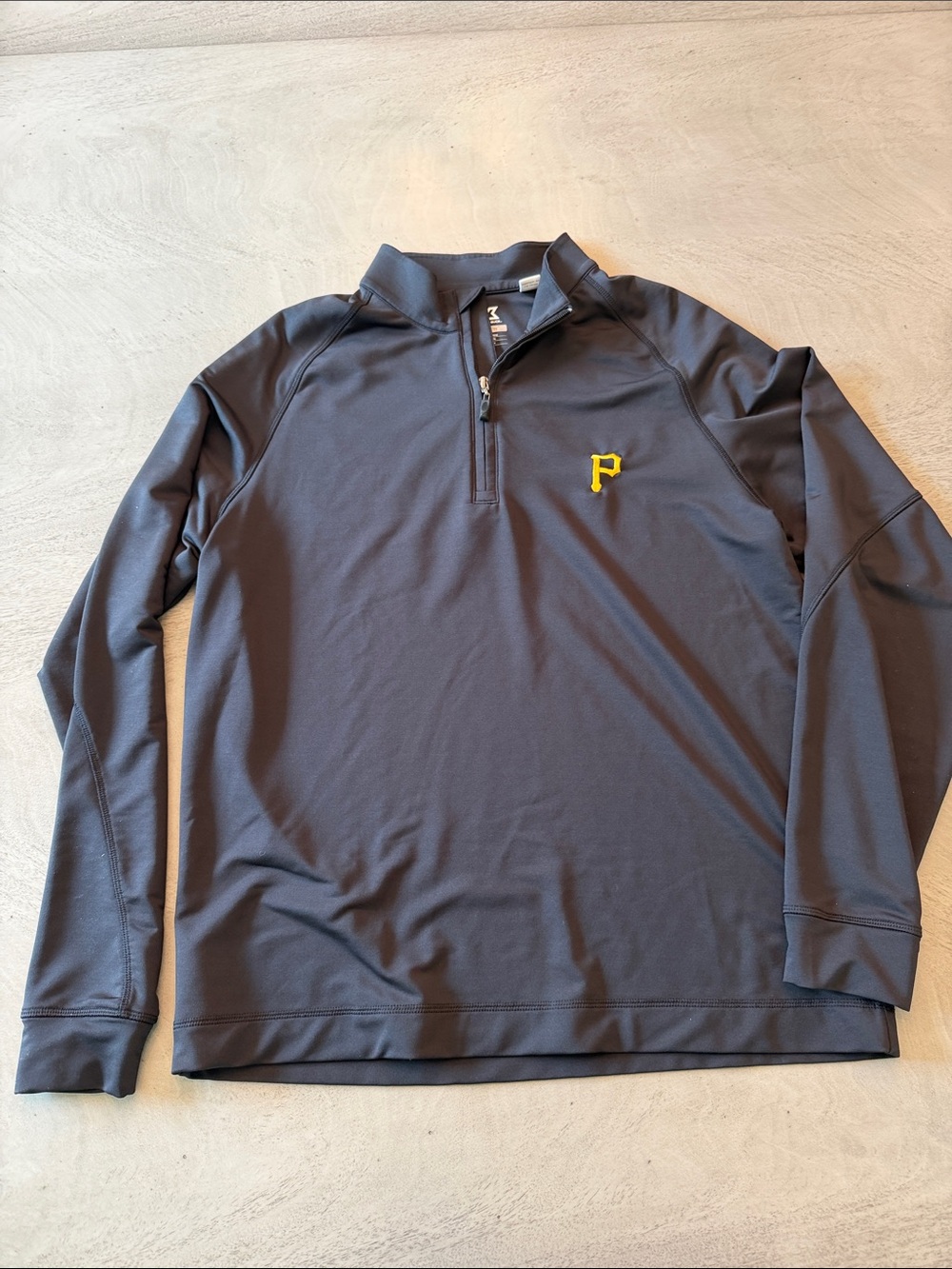 Cutter & Buck Men's Long Sleeve Quarter-Zip Pullover - Black with Gold Logo
